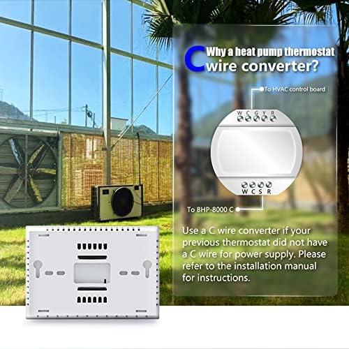 Smart Thermostats, Heat Pump Room Thermostat, 4.8 Inch Temperature Controller Color LCD Screen Programmable Thermostat for House, Fit for for for Home Office Hotel (Black)