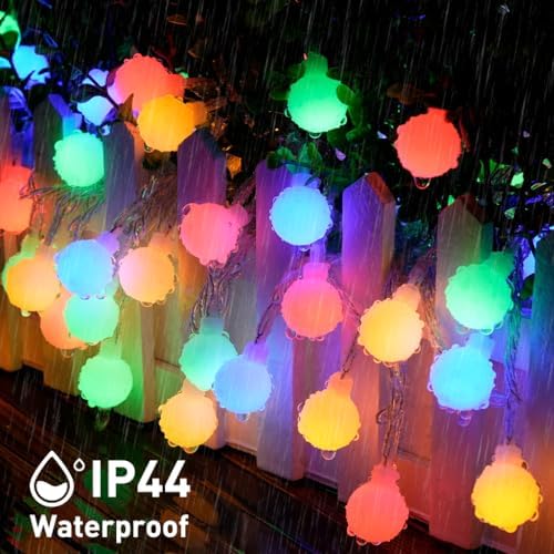 JMEXSUSS Globe String Lights Indoor Color Changing Christmas Lights Plug in