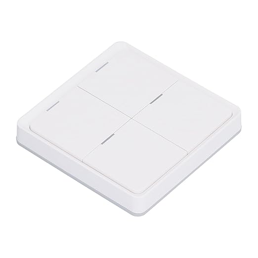 Wireless 4Gang Scene Switch with Smoother Control for Home Kitchen, ABS White ZigBee WiFi 2.4GHZ Controller for Intelligent Life