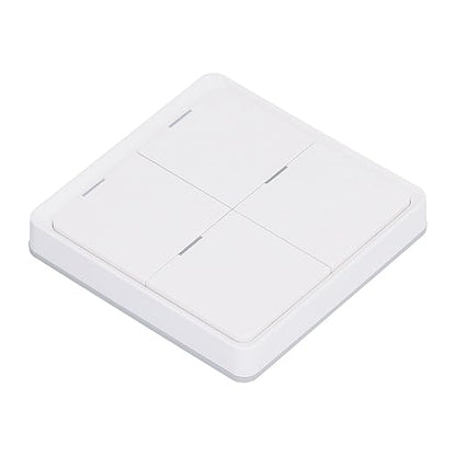 Wireless 4Gang Scene Switch with Smoother Control for Home Kitchen, ABS White ZigBee WiFi 2.4GHZ Controller for Intelligent Life