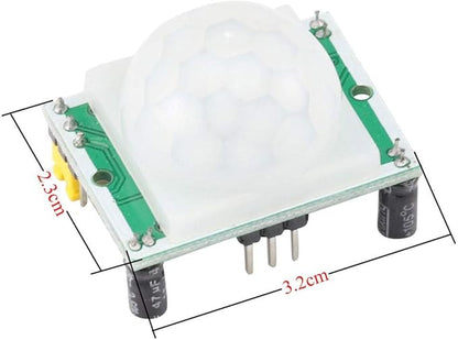 5PCS HC-SR501 Infrared PIR Motion Sensor Human Body Sensor Module + 5PCS Bracket Case Holder + Screwdriver + 10 x Female + 10 X Male Jumper