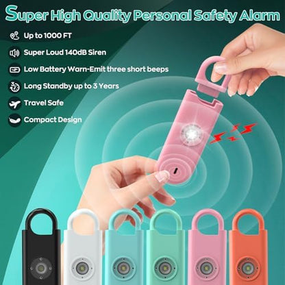 Fauxomor 140dB Personal Safety Alarm for Women 3pack Self Defense Keychain