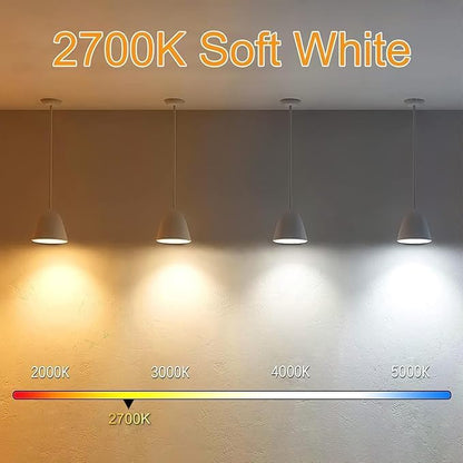 3.2 Inch E26 LED Bulb 60 Watt Equivalent, 2700K Soft White Edison Bulbs Dimmable, AC 120V 600LM T10/T9 Clear Glass Filament Light Bulbs UL for Pendant Wall Light Desk lamp-4 Pack