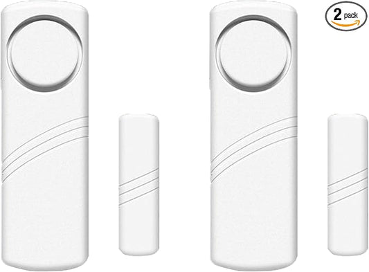 2 Pack Home Door and Window Alarm,Security Wireless Window Alarm Sensor, Wireless Door Alarm for Home Security, Cabinet Open Alarm Pool Door Alarm for Safety Window Door Open Alarm Sensor