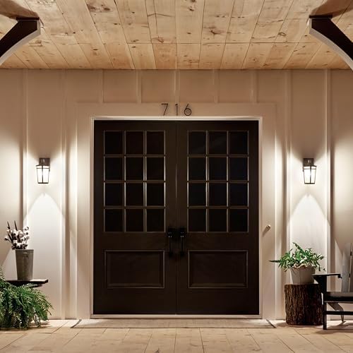 Kichler Atwood Outdoor Wall Sconce Light, Brown Stone