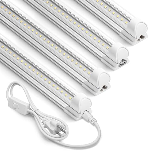 Barrina T8 LED Shop Lights 2FT, 20W 3000LM 6500K, 4 Pack High Output Tube