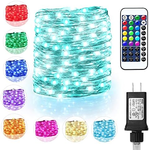 OMIKA Fairy Lights Plug in, 16 Color Changing, 40ft 120 LED Twinkle Lights with Remote Timer, 132 Modes Firefly Decorative Lighting for Bedroom Wedding Christmas Tree Halloween Décor