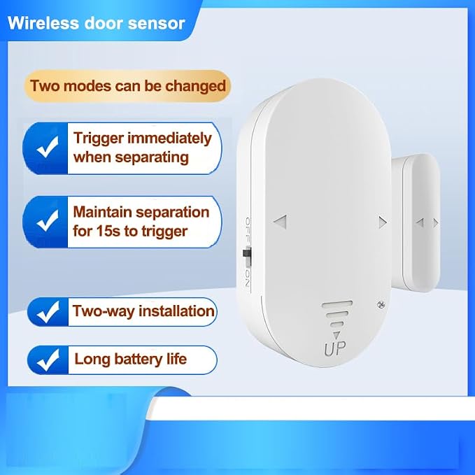 Wireless DoorBell Chime, Door Sensor Alarm When Open for Kids Safety, Home and Business, 500 FT Range, 58 Ringtones, 5 Adjustable Volume, On/Off Switch