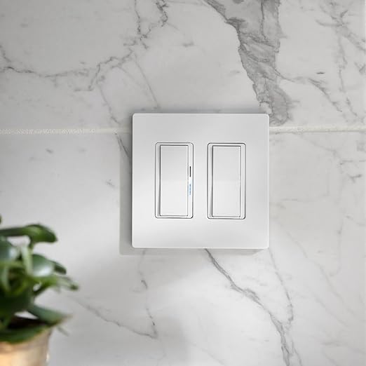 Lutron Claro Accessory Switch, 3-Way | For Smart Dimmer/Switch | DVRF-AS-WH-2 | White | 2 Pack