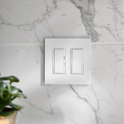 Lutron Claro Accessory Switch, 3-Way | For Smart Dimmer/Switch | DVRF-AS-WH-2 | White | 2 Pack