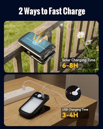 Clip On Solar Lights Outdoor, 60 LEDs Solar Motion Sensor Clamp On Light