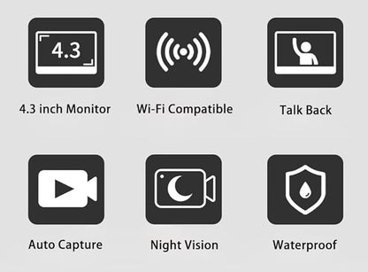 Outdoor Video Doorbell Camera Wireless 1080P with Screen for Home Office,Two-Way Audio,120° Vision,4.3” Screen,IP66 Waterproof, Video Doorbell No Subscription,APP,WiFi,Easy to Use for Elder