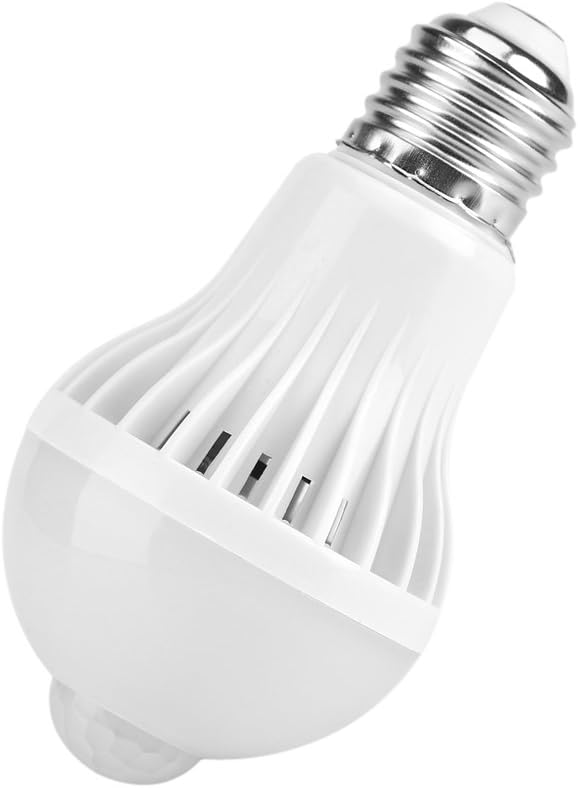 TOPINCN E27 Motion Sensor Light Bulb, Smart Infrared Sensor PIR LED Bulbs, Auto On/Off Night Light for Outdoor Indoor Stairs Garage Corridor(7w)