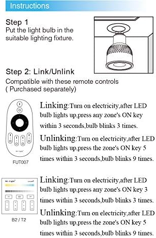 LGIDTECH FUT107 Miboxer 6W LED Spotlight Bulb GU10 WW+CW,Warm White+Cool White Color Dual White CCT Temperature Adjustable,Memory Function.All Controller is Sold Separately