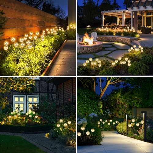 vignuto Solar Lights Outdoor Waterproof, 4 Packs, Solar Globe Lights, Garden Decor, Patio Decor, Unique Gifts for Women, Gifts for Grandma