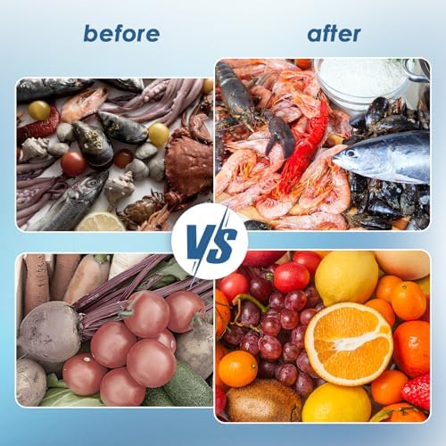 Cudinham Fruit and Vegetable Purifier Washing Machine Capsule Shape Cleaner Disinfection Machine OH-ion Purification Technology for Cleaning Fruits and Vegetables Rice Meat, White+Blue