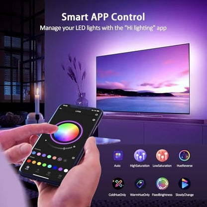 Nexillumi HDMI LED Lights for TV, 32.8ft TV LED Backlight for 70-100 Inch, RGB LED Strip Lights Behind TV, APP Remote Control Music Sync TV Led Lights for Bedroom