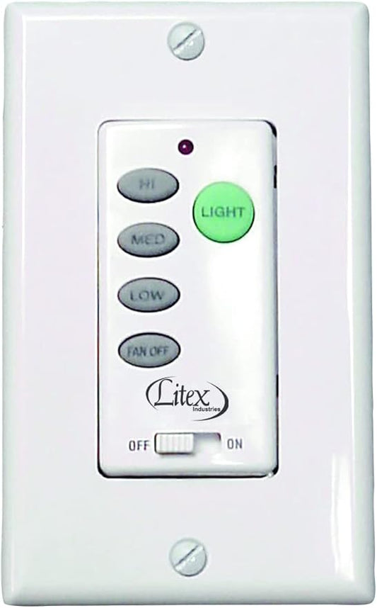 Litex WCI-100 Wall Command Universal Ceiling Fan Control, Three Speeds and Full Range Dimmer,Black,10.20x8.00x3.50