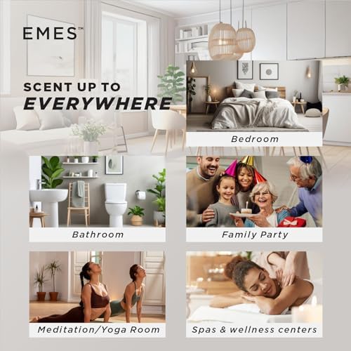 EMES 700 Waterless Smart Aromatherapy Diffuser | Scent Diffuser for Essential Oils for Homes, Spa, Office & Hotel | 24-Hr Bluetooth-Controlled Scent Air Machine | 500ml Capacity-Color Gray | 700 sq ft