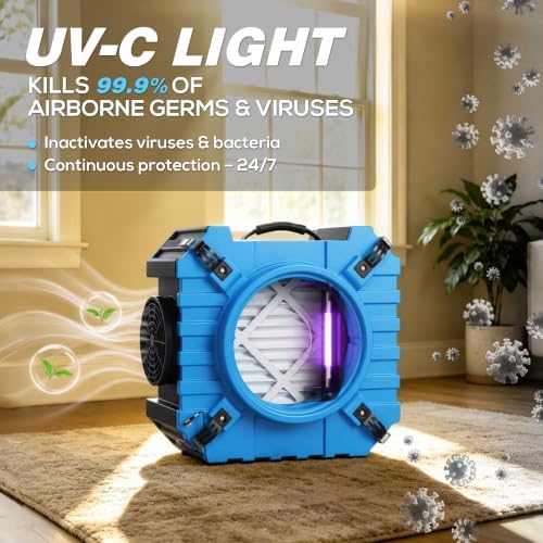 800CFM HEPA Air Scrubber, UV-C Light