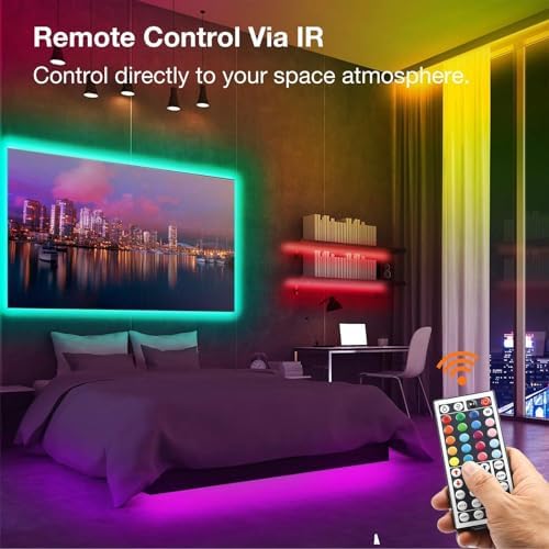 VOLIVO 50FT LED Strip Lights for Bedroom RGB Color Changing