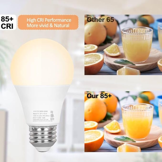 Brilvibera 2 Packs Remote Control Bulb Set, A19 LED Light Bulbs Dimmable Stepless 2700K-6000K, 805 LM, E26 Base, 25000+ Hours Lifespan, LED Bulb for Pendant Light, Table Light, Floor Lamp