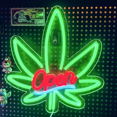 Open Neon Sign, USB 5V Powered LED Silicone Strip Neon Light, Acrylic Board Wall Decor for Business Bar Pub Store Front Door Wall Decor Commercial Grade Bright Signs, Non-Waterproof Indoor Use Only