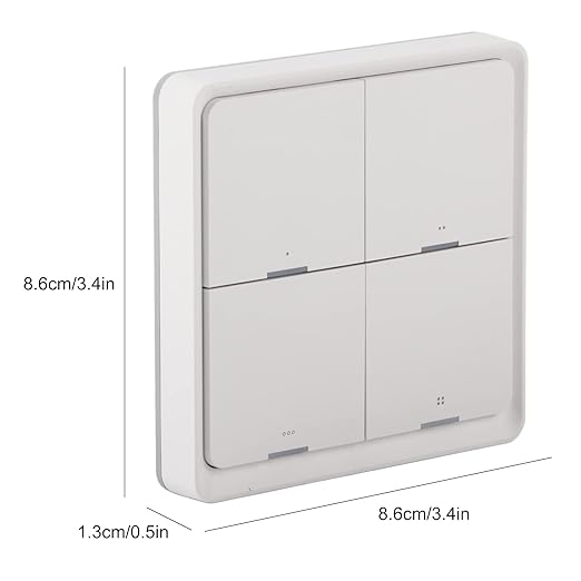 Dioche ZigBee Panel Scene Wireless Scene Switch 4-Way Panel Wall Switch ZigBee Control with App Smart Home Automation