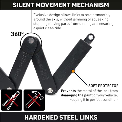 URBAN UR476B Double Security Bike Lock | Smart Alarm, 120dB, LED Alert, Warning | Most Secure & Deterrent | Folding Locks Heavy Duty AntiTheft for Bicycle Electric Scooter, More Convenient Case, 90cm