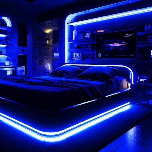 iNextStation 16.4FT 12V LED Strip Light Blue Neon LED Rope Lights (No Plug)