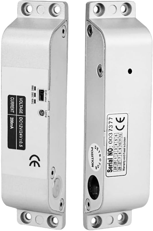 Electric Drop Bolt Lock DC 12V Fail Safe NC Mode Electronic Door Lock for Access Control Security System with Time Delay