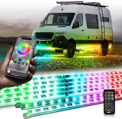 OPT7 Aura DreamColor Underglow Chasing Lights for RV with APP & Remote