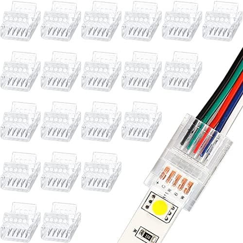 Flutesan 20 Pcs 4 Pin 12 mm LED Strip Connector RGB Lights