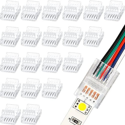 Flutesan 20 Pcs 4 Pin 12 mm LED Strip Connector RGB Lights