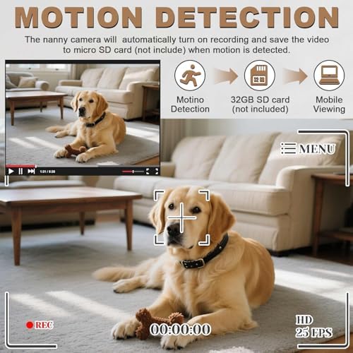 1080P HD Mini Spy Camera Wall Clock Cameras with Motion Detection