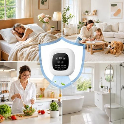 Cat Litter Deodorizer & Air Purifier, Plug In Ionic Air Freshener with Negative Ion for Litter Box, Pet Odor, Smoke, Musty & Dust, Filterless Quiet Purifier for Bathroom, Kitchens, Bedroom, Small Room