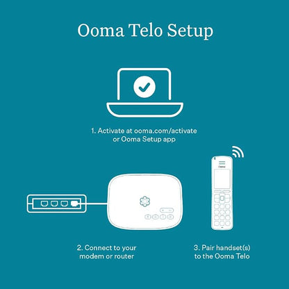 Ooma Telo VoIP Reliable Home Phone Solution with Unlimited Nationwide Calls, Mobile App Accessibility, and Robocall Blocking (Pack of 6)