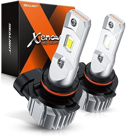 SEALIGHT 9006/HB4 LED Bulbs, HB4 Fog Light Bulb, 18000LM 800% Super Brightness, 6500K Cool White, 360° Adjustable Ring LED Fog Lights for Car, 60000 Hours Lifespan, Pack of 2