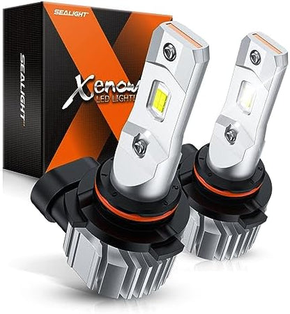 SEALIGHT 9006/HB4 LED Bulbs, HB4 Fog Light Bulb, 18000LM 800% Super Brightness, 6500K Cool White, 360° Adjustable Ring LED Fog Lights for Car, 60000 Hours Lifespan, Pack of 2
