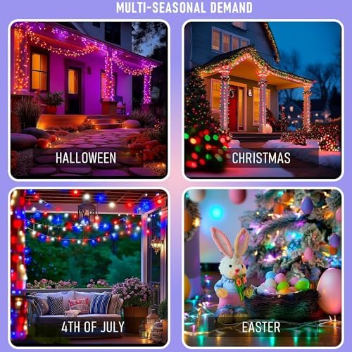 TW SHINE Smart Christmas Lights, 300 LED 98.5FT Color Changing Halloween String Lights Clear Wire with Remote & APP, Waterproof RGB Christmas Tree Light for Outdoor Indoor Decorations