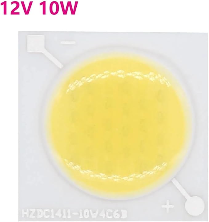 10pcs 12V LED COB Ceramic Chip 10W Beads Smart IC Lighting DIY Beads High Power for Led Spotlight LED Bulb Lamp Repair White(DC12V 10W Cold White)