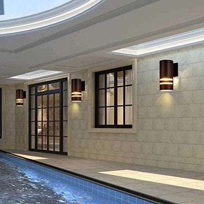 rosykite Brown Outdoor Wall Sconce, Modern Patio Exterior Light Fixture