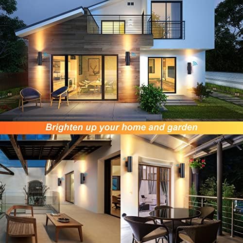 DAKAFUL Dusk to Dawn Outdoor Lighting Sensor Wall Lights 4Pack, 12W 2700K Integrated LED Cylinder Up Down Lights Outdoor, IP65 Waterproof Aluminum Wall Sconce Exterior Wall Light for Porch Patio etc.