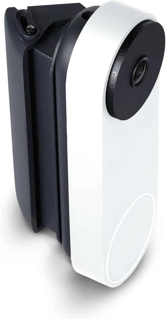 Wasserstein Horizontal Adjustable Angle Mount ONLY Compatible with Google Nest Doorbell (Wired, 3rd & 2nd Gen), 35°–55° Wedge Bracket – NOT Compatible with Nest Doorbell (Battery) – Made for Google