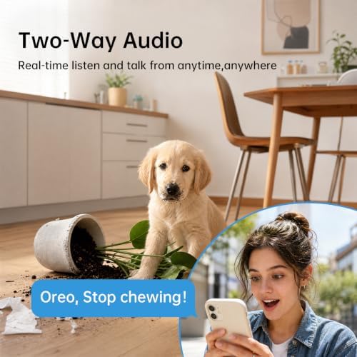 JOOAN 2K Indoor Security Camera, 5G/2.4G WiFi Pet Camera, Color Night Vision, PTZ Auto Tracking, Motion & Sound Detection, 2-Way Audio, for Baby/Elderly, Multi-User Shared, Local & Cloud Storage