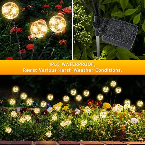 vignuto Solar Lights Outdoor Waterproof, 4 Packs, Solar Globe Lights, Garden Decor, Patio Decor, Unique Gifts for Women, Gifts for Grandma