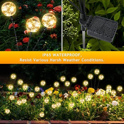 vignuto Solar Lights Outdoor Waterproof, 4 Packs, Solar Globe Lights, Garden Decor, Patio Decor, Unique Gifts for Women, Gifts for Grandma