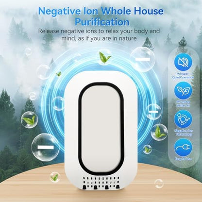 Limpin Plug in Air Purifier for Home, Negative Ion Air Ionizer for Bedroom, Bathroom & Office, Compact Air Cleaner for Small Spaces, Quiet Plug in Air Ionizers for Pets, Smoke, Kitchen & Apartment