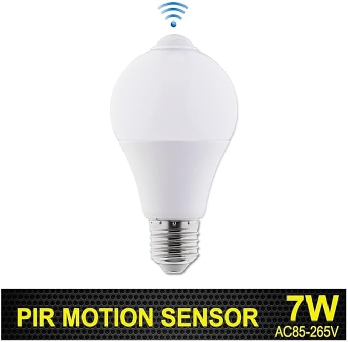 YSJX Lights, Pack of 2, LED PIR Motion Sensor Bulb E27 AC85-265V 5W/7W Auto Smart PIR Infrared Body Lamp, Household Bulbs(7W)