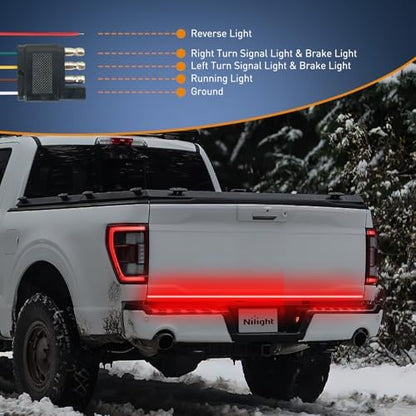 Nilight Truck Tailgate Light Strip 60" Quad Row 648 LED Strip